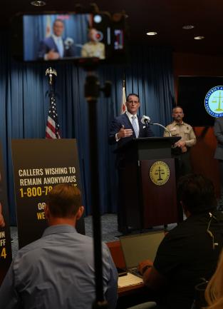 Hestrin at Haro news conference